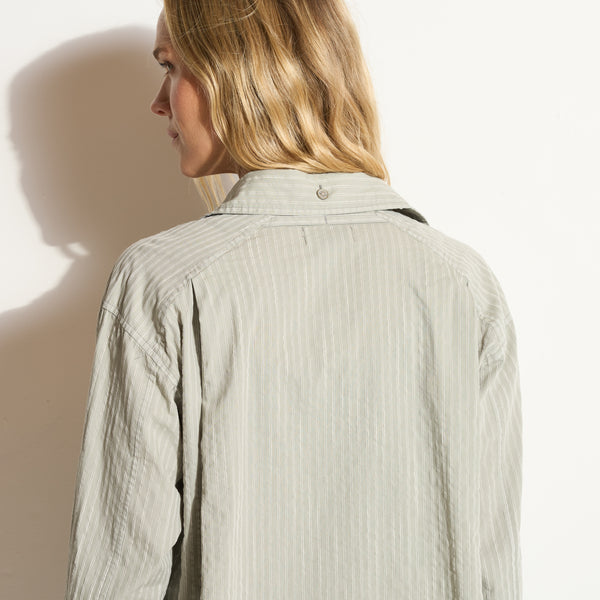 Womens Elliot Oversized Slub Stripe Shirt WWTP0015SS Ashen