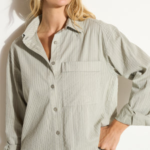 Womens Elliot Oversized Slub Stripe Shirt WWTP0015SS Ashen