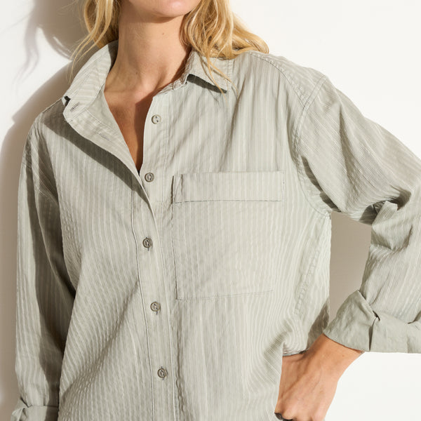 Womens Elliot Oversized Slub Stripe Shirt WWTP0015SS Ashen