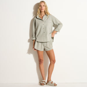 Womens Elliot Oversized Slub Stripe Shirt WWTP0015SS Ashen