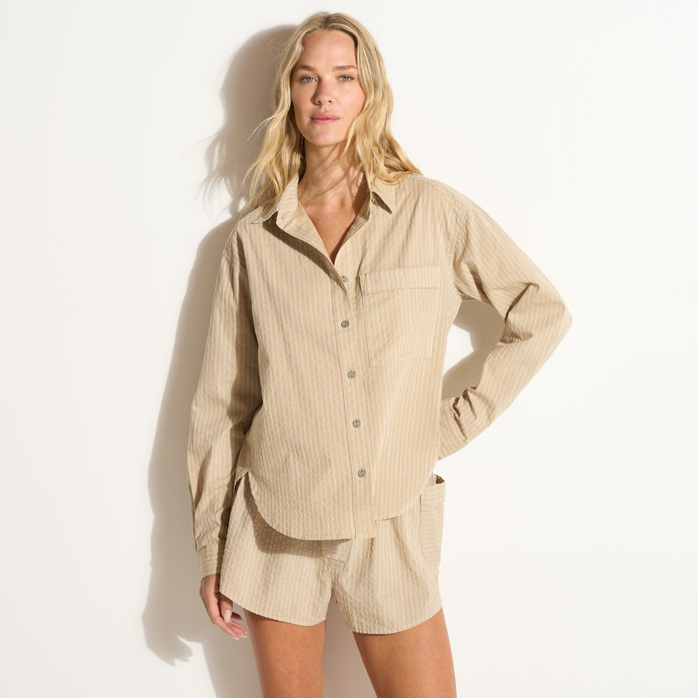 Womens Elliot Oversized Slub Stripe Shirt