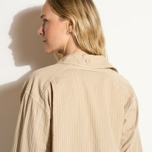 Womens Elliot Oversized Slub Stripe Shirt WWTP0015SS Palo Santo
