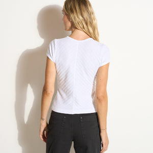 Womens Elodie Organic Slim Rib Tee WKTP0025OVS White