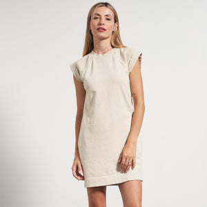 Womens Estelle Cap-Sleeve Raglan Heritage Dress WKDR0003 Bone