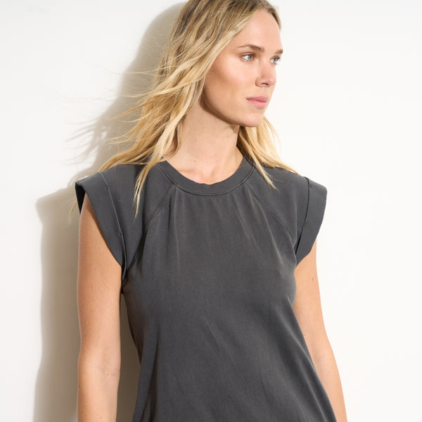 Womens Estelle Cap-Sleeve Raglan Heritage Dress WKDR0003 Faded Black