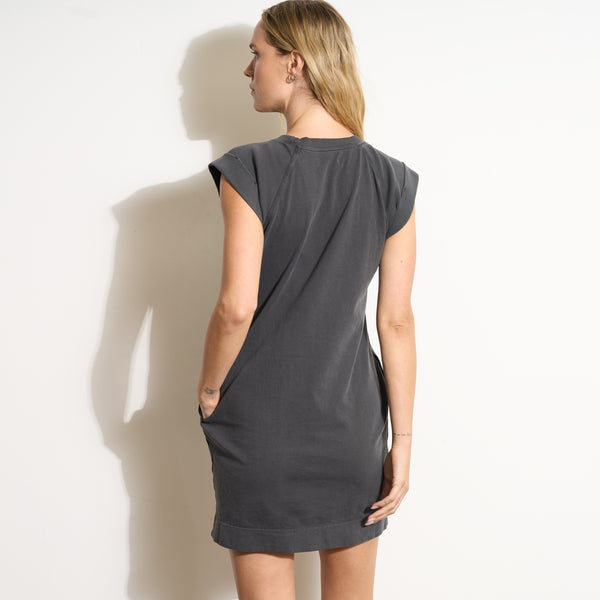 Womens Estelle Cap-Sleeve Raglan Heritage Dress WKDR0003 Faded Black