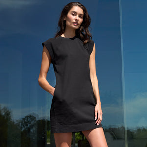 Womens Estelle Cap-Sleeve Raglan Heritage Dress WKDR0003 Black
