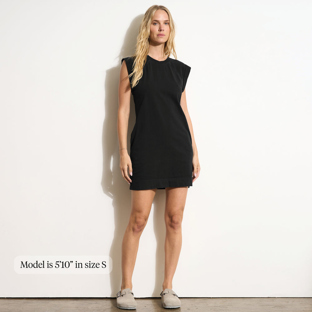 Womens Estelle Cap-Sleeve Raglan Heritage Dress WKDR0003 Black