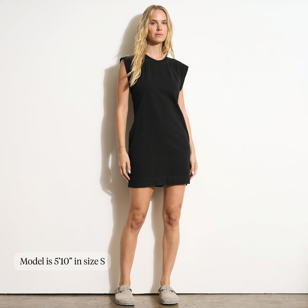 Womens Estelle Cap-Sleeve Raglan Heritage Dress WKDR0003 Black