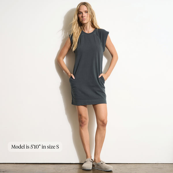 Womens Estelle Cap-Sleeve Raglan Heritage Dress WKDR0003 Blue Dusk