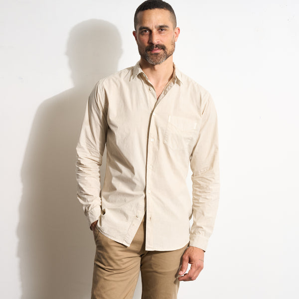 Mens Everett Poplin Shirt MWTP0001 Bone