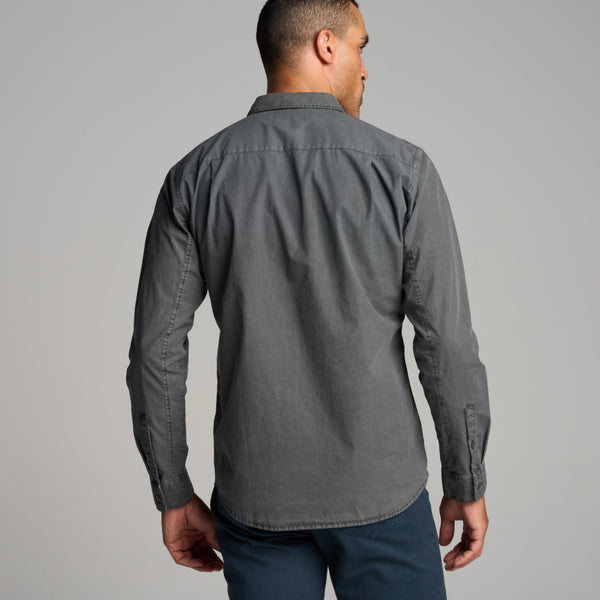 Mens Everett Poplin Shirt MWTP0001 Faded Black