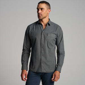 Mens Everett Poplin Shirt MWTP0001 Faded Black