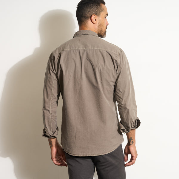 Mens Everett Poplin Shirt MWTP0001 Sparrow