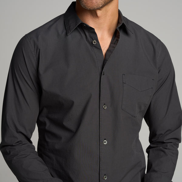 Mens Everett Poplin Shirt MWTP0001 Washed Black
