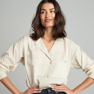 Womens Fay Utility Camp Shirt WWTP0011 Bone