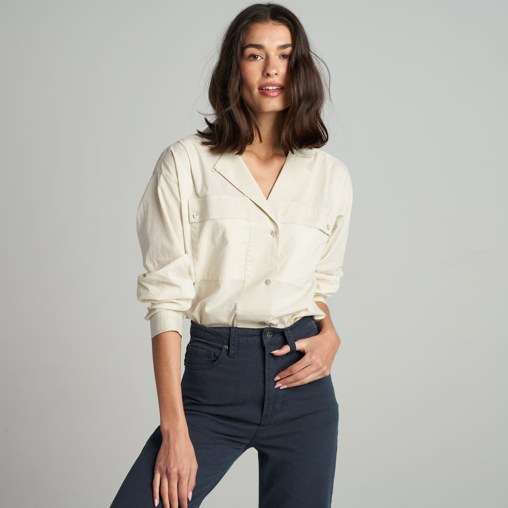 Womens Fay Utility Camp Shirt WWTP0011 Bone