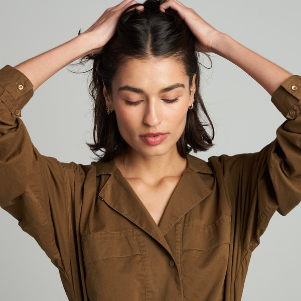 Womens Fay Utility Camp Shirt WWTP0011 Uniform Green