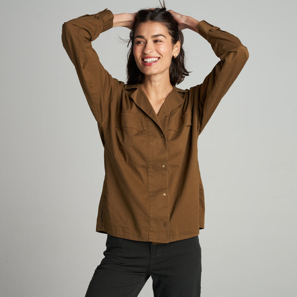 Womens Fay Utility Camp Shirt WWTP0011 Uniform Green