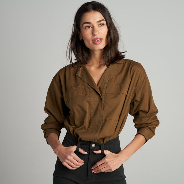 Womens Fay Utility Camp Shirt WWTP0011 Uniform Green