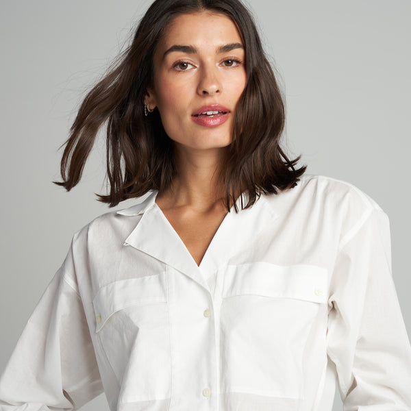 Womens Fay Utility Camp Shirt WWTP0011 White