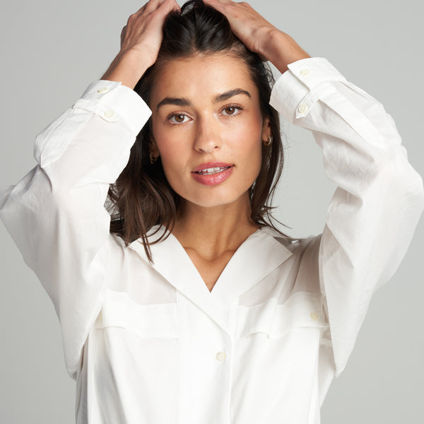 Womens Fay Utility Camp Shirt WWTP0011 White