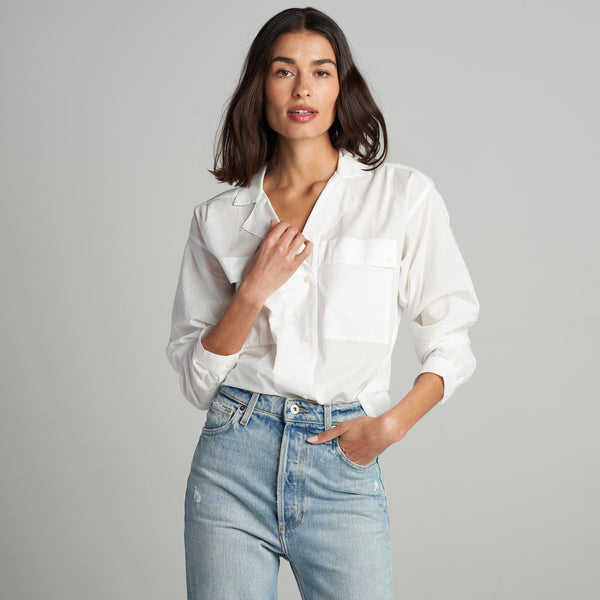 Womens Fay Utility Camp Shirt WWTP0011 White