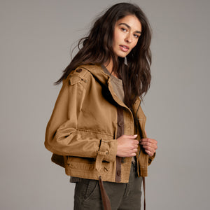 Womens Finnian Hooded Utility Jacket WWOW0004 Olive Wood