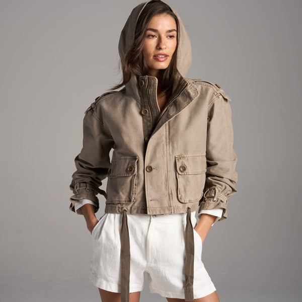Womens Finnian Hooded Utility Jacket WWOW0004 Bone