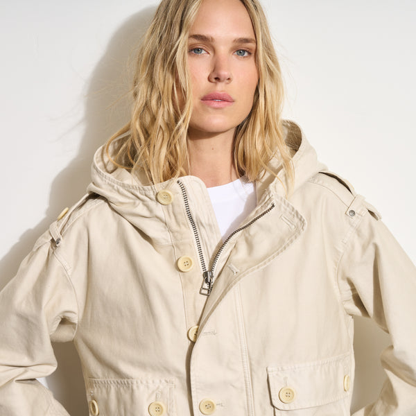 Womens Finnian Hooded Utility Jacket WWOW0004 Bone