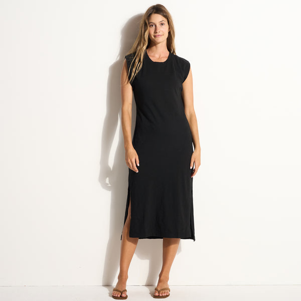 Womens Georgia Slub Muscle Tank Dress WKDR0005 Black