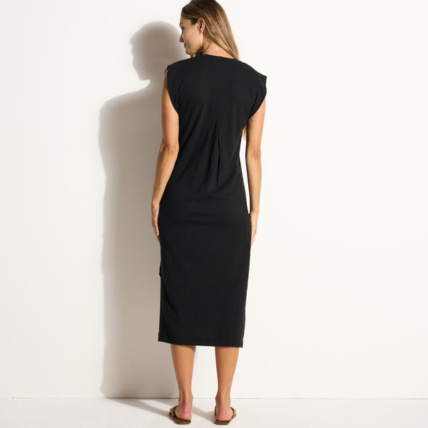 Womens Georgia Slub Muscle Tank Dress WKDR0005 Black