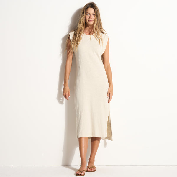 Womens Georgia Slub Muscle Tank Dress WKDR0005 Bone