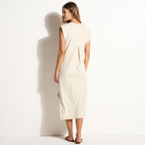 Womens Georgia Slub Muscle Tank Dress WKDR0005 Bone