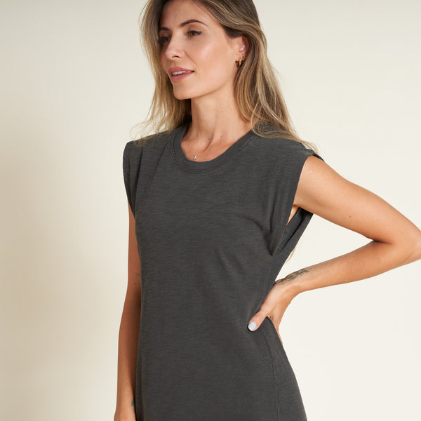 Womens Georgia Slub Muscle Tank Dress WKDR0005 Faded Black