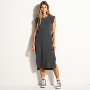 Womens Georgia Slub Muscle Tank Dress WKDR0005 Faded Black
