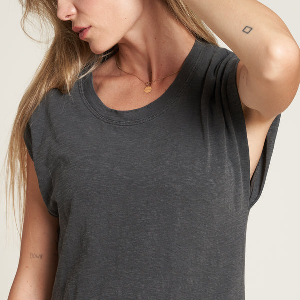Womens Georgia Slub Muscle Tank Dress WKDR0005 Faded Black