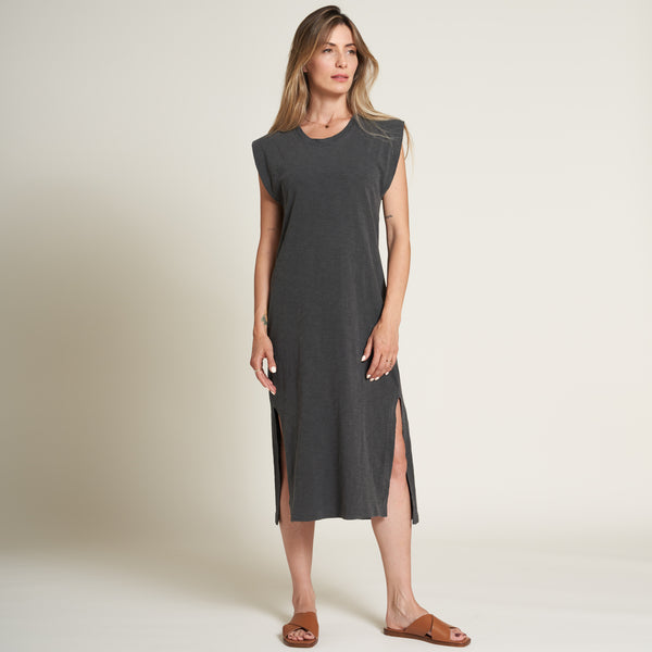 Womens Georgia Slub Muscle Tank Dress WKDR0005 Faded Black