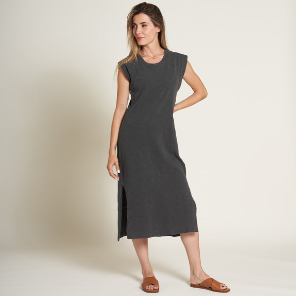 Womens Georgia Slub Muscle Tank Dress WKDR0005 Faded Black