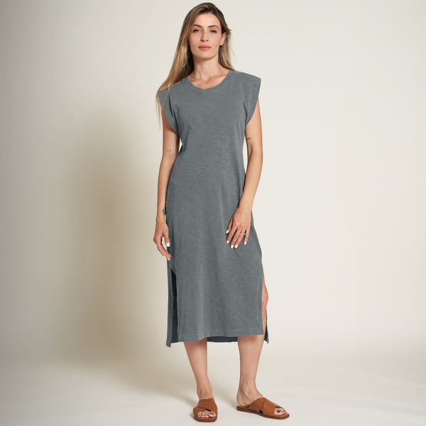 Womens Georgia Slub Muscle Tank Dress WKDR0005 Flint Gray