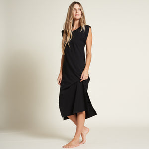 Womens Georgia Slub Muscle Tank Dress WKDR0005 Black