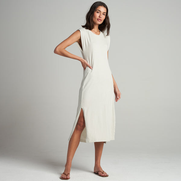 Womens Georgia Slub Muscle Tank Dress WKDR0005 Bone