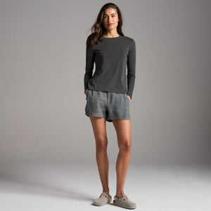 Womens Grayson Linen Short WWSR0003 Flint