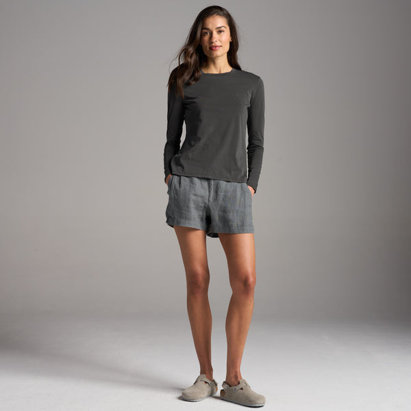 Womens Grayson Linen Short WWSR0003 Flint