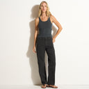 Womens Bernadette 5 Pocket Straight Leg Pant WWPT0010 Washed Black