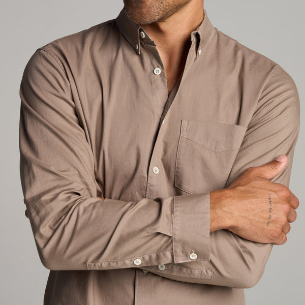 Mens Henrick Oxford Shirt MWTP0019 Fanshell Grey