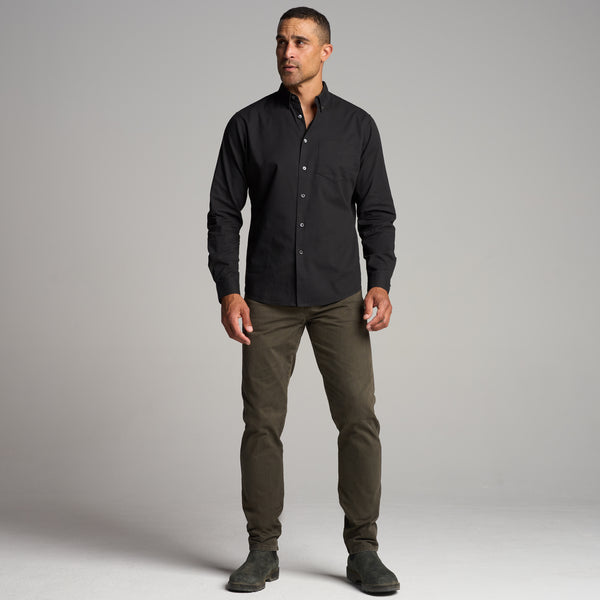 Mens Henrick Oxford Shirt MWTP0019 Washed Black