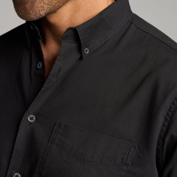 Mens Henrick Oxford Shirt MWTP0019 Washed Black