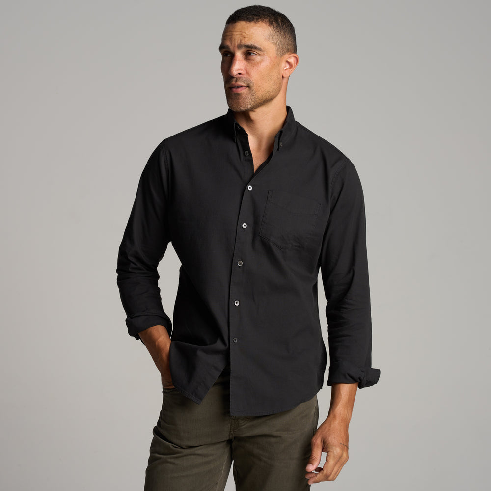 Mens Henrick Oxford Shirt MWTP0019 Washed Black