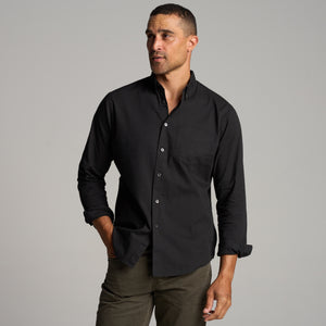 Mens Henrick Oxford Shirt MWTP0019 Washed Black